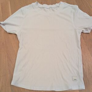 Vuori White Ribbed Short Sleeve Tee